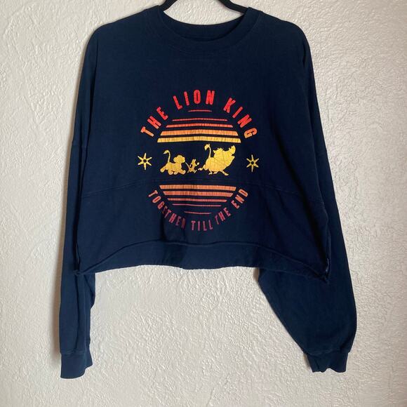 Disney The Lion King Hakuna Matata Dark Blue Cropped Spirit Jersey Size Medium - Picture 1 of 9